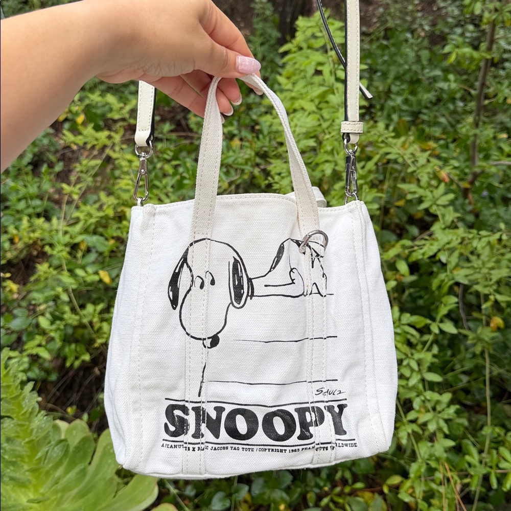MARC JACOBS x PEANUTS Snoopy Tote Bag Medium 2 Way Open Top Japan Exclusive - Picture 16 of 17